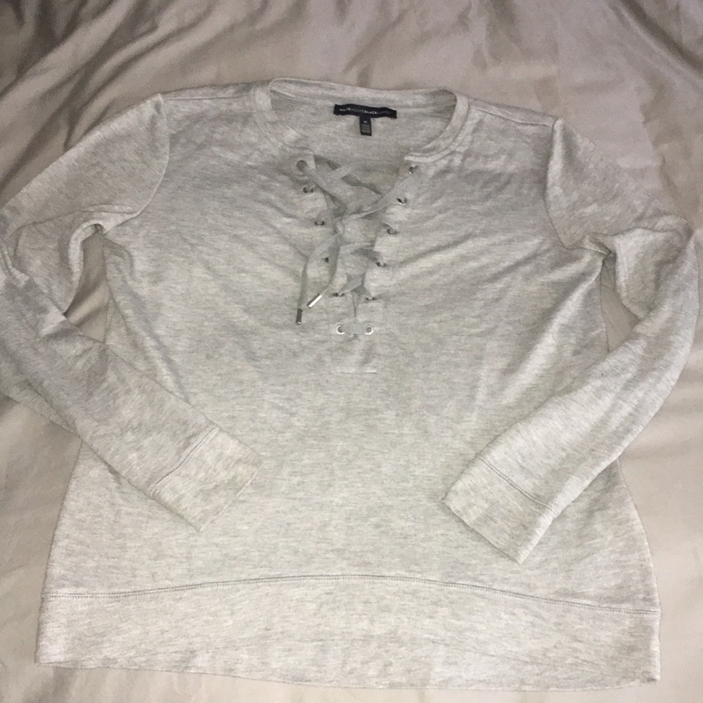 WHBM Lace Up Long Sleeve Size M